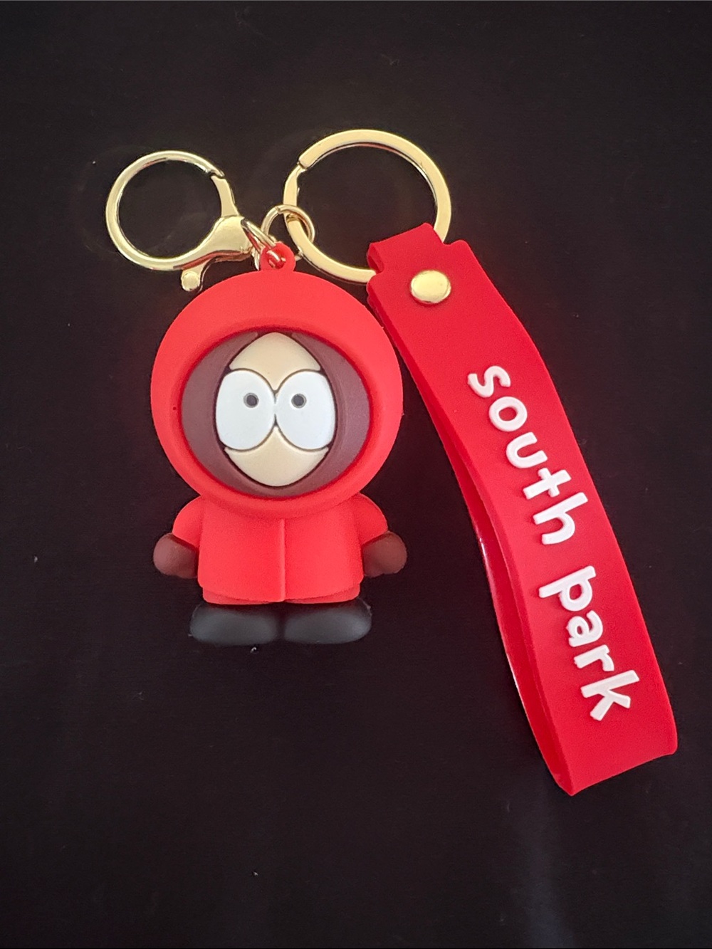 Red Kenny South Park Silicone Keychain Bag Charm with Wrist Strap